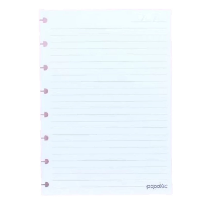 Refil Caderno De Disco A5 Pautado Com 50 Folhas 90g Pop Disc