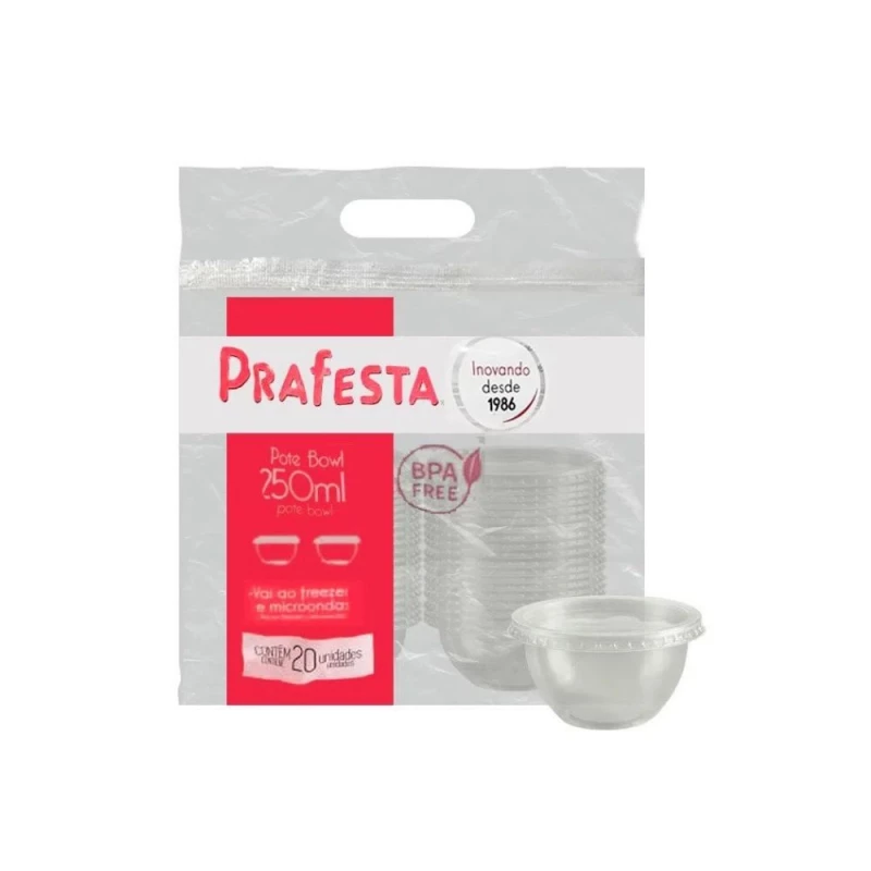 Pote Bowl 250ml Com 20 Unidades PraFesta