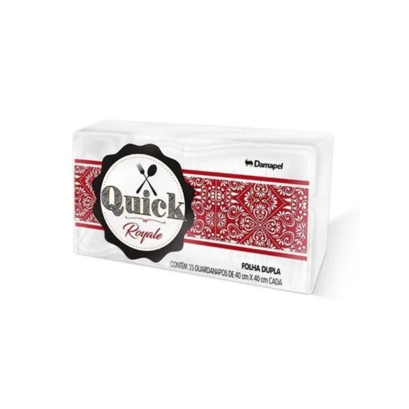 Guardanapo Folha Dupla Com 25 Unidades 40x39cm Quick