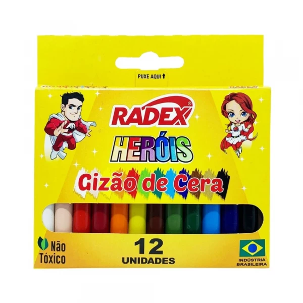Gizao De Cera Com 12 Cores Radex