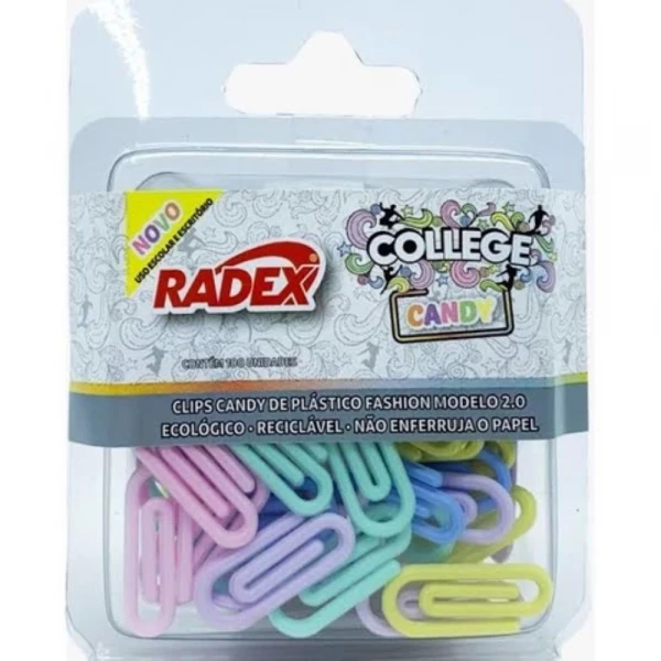 Clips College Pastel Com 100 Unidades Radex