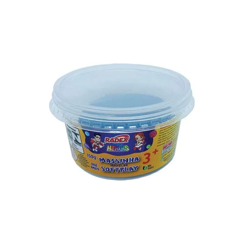 Massinha De Modelar Softplay Azul 150g Radex