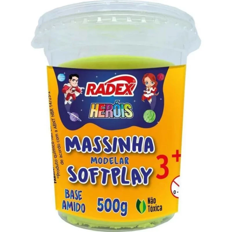 Massinha De Modelar Softplay Amarela 500g Radex