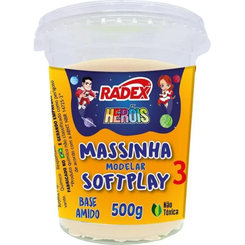 Massinha De Modelar Softplay Branca 500g Radex