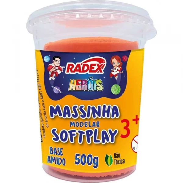 Massinha De Modelar Softplay Laranja 500g Radex