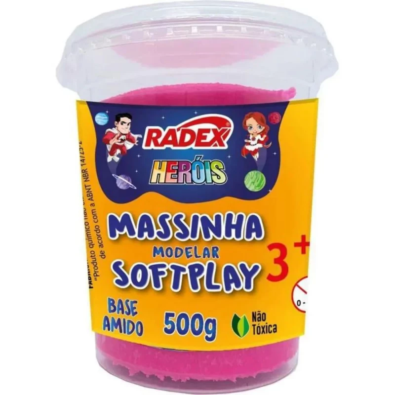 Massinha De Modelar Softplay Rosa 500g Radex