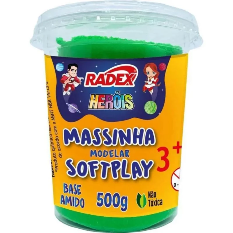 Massinha De Modelar Softplay Verde 500g Radex