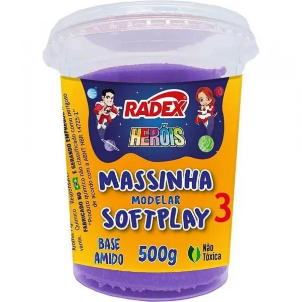 Massinha De Modelar Softplay Violeta 500g Radex