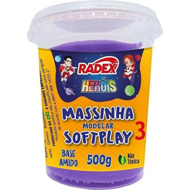 Massinha De Modelar Softplay Violeta 500g Radex