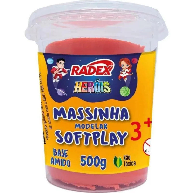 Massinha De Modelar Softplay Vermelha 500g Radex