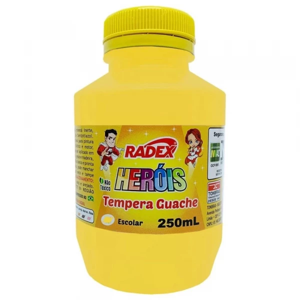 Tinta Guache Amarelo 250ml Radex
