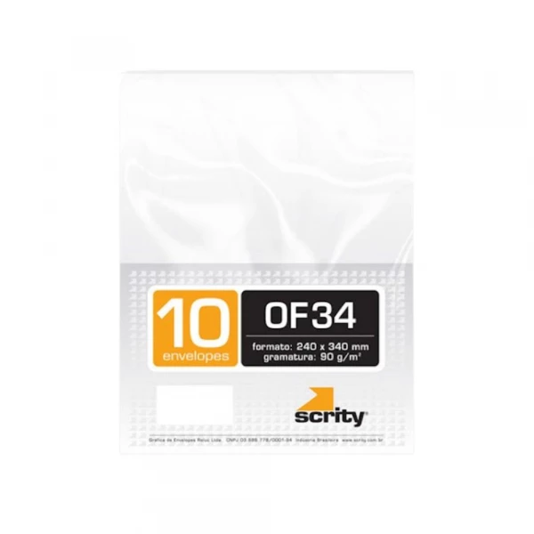 Envelope Kraft Branco A4 90g Com 10 Unidades Scrity