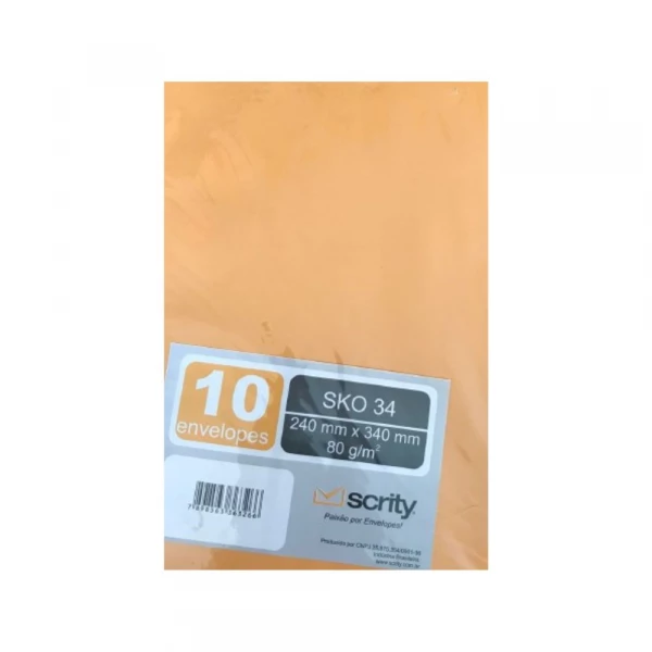Envelope Kraft Ouro A4 80g Com 10 Unidades Scrity