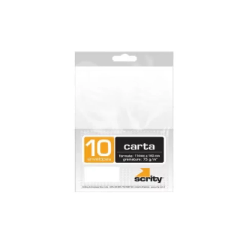Envelope Kraft Branco Carta 114x160mm 75g Com 10 Unidades Scrity