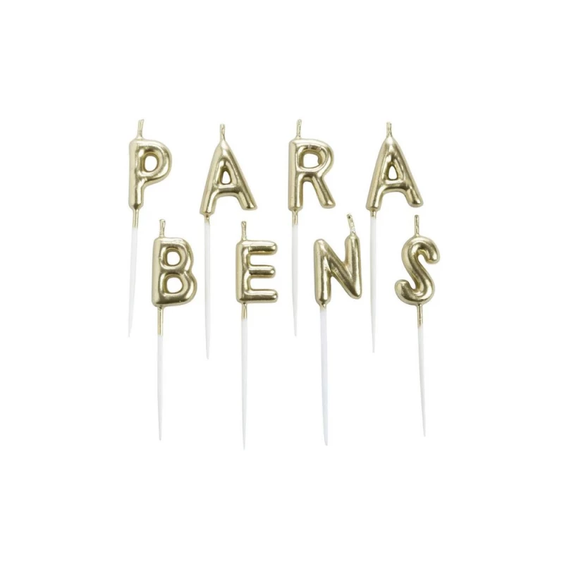 Vela De Aniversario Parabens Dourado Silver Festas