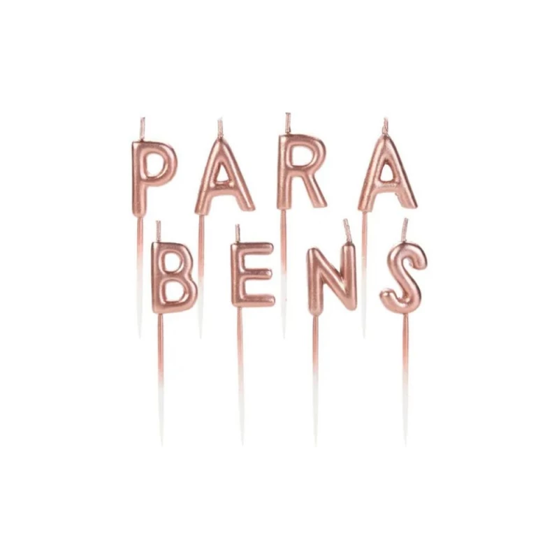 Vela De Aniversario Parabens Rose Silver Festas