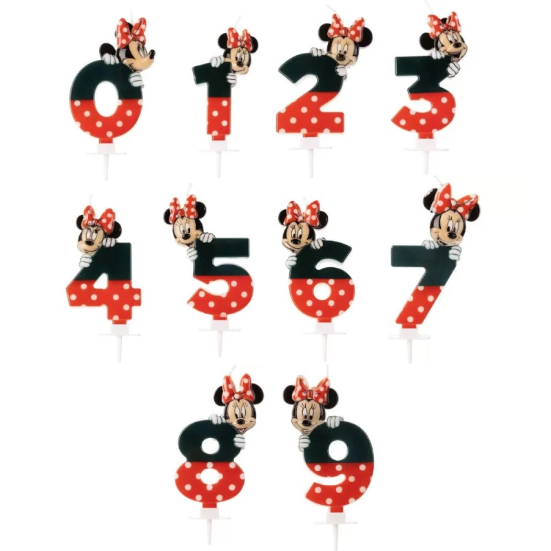 Velas De Aniversario Minnie Mouse Numeros Silver Festas