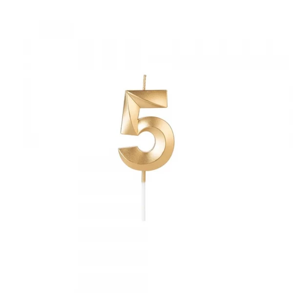 Vela De Aniversario Dourado Numero 5 Silver Festas
