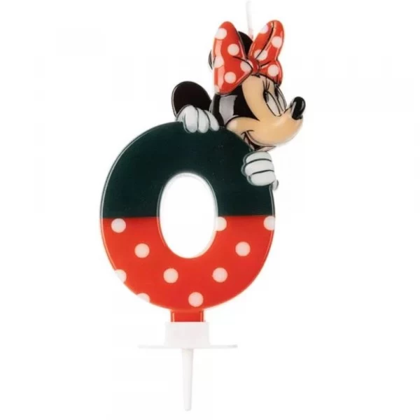 Vela De Aniversario Minnie Mouse Numero 0 Silver Festas