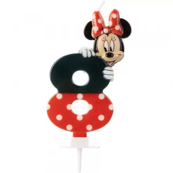 Vela De Aniversario Minnie Mouse Numero 8 Silver Festas