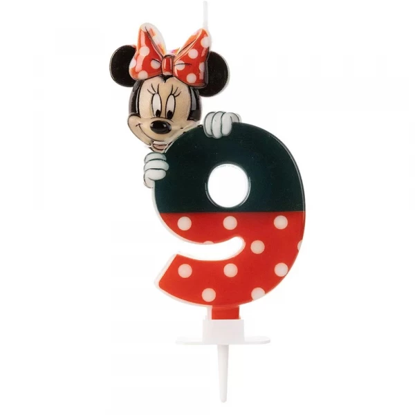 Vela De Aniversario Minnie Mouse Numero 9 Silver Festas