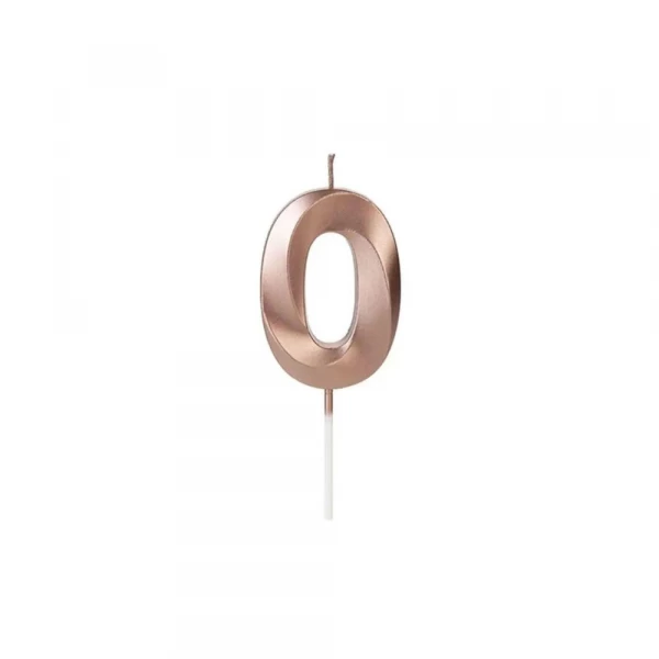Vela De Aniversario Rose Numero 0 Silver Festas