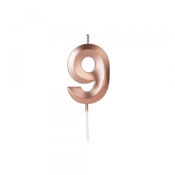 Vela De Aniversario Rose Numero 9 Silver Festas