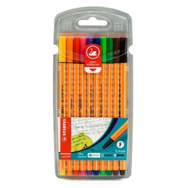 Caneta Fineliner Com 10 Sortido Stabilo            