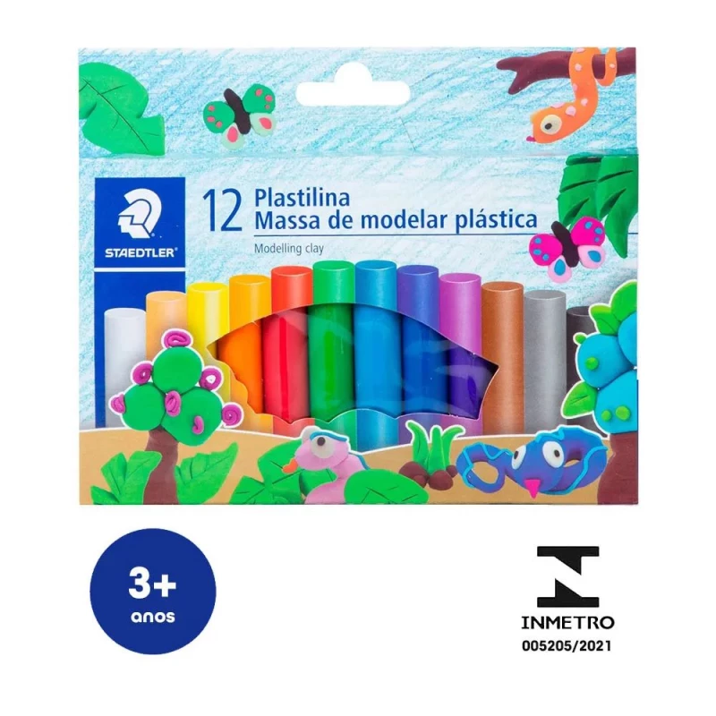 Massa De Modelar Plastica 12 Cores Staedtler         