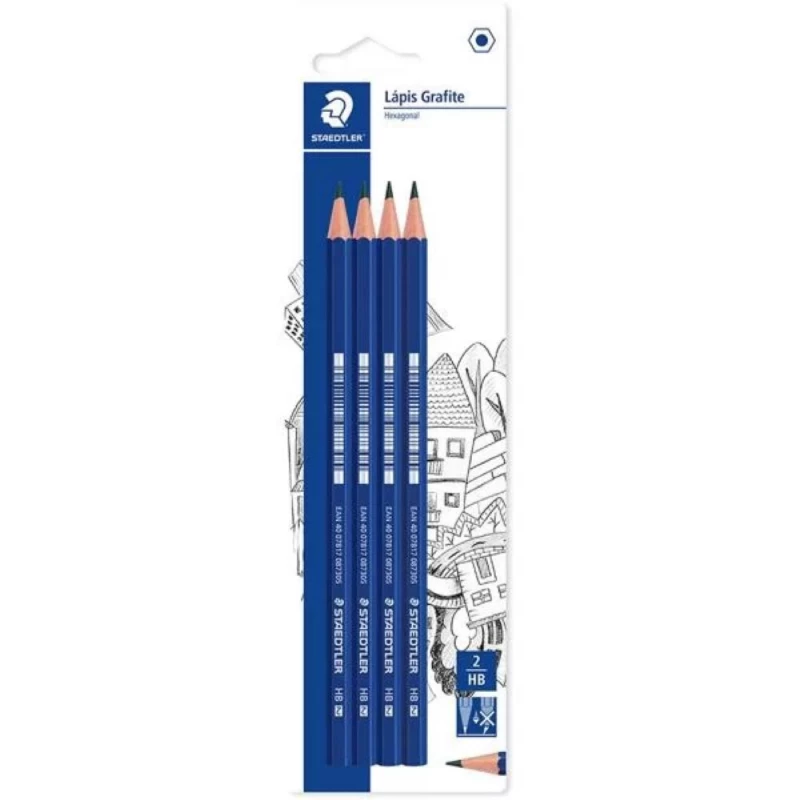 Lapis Grafite Hexagonal Com 4 Staedtler       
