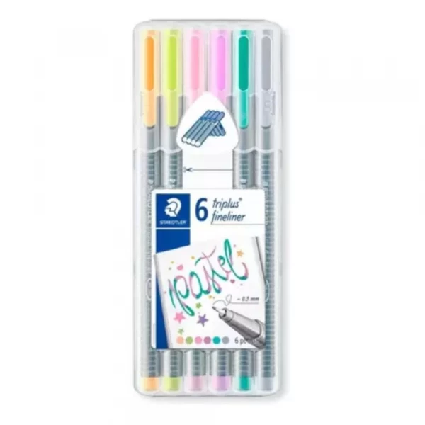 Caneta Fineliner Triplus 6 Cores Pastel 0.3mm Staedtler