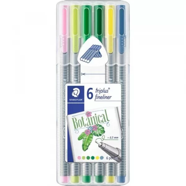 Caneta Fineliner Triplus 6 Cores Botanical 