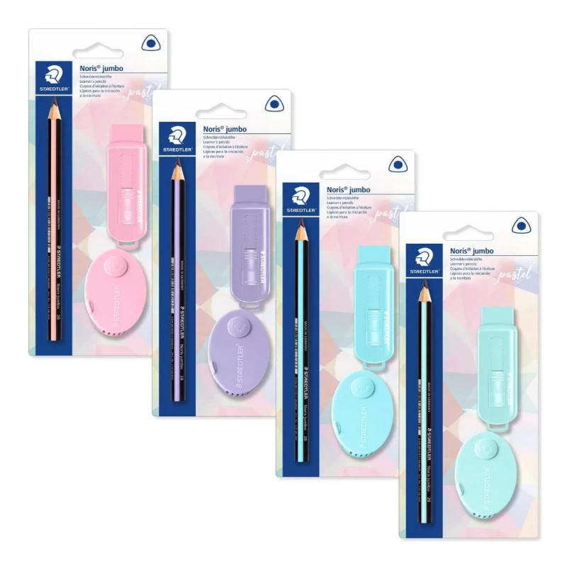 Conjunto 1 Lapis Jumbo/Borracha/Apontador Pastel Staedtler                                