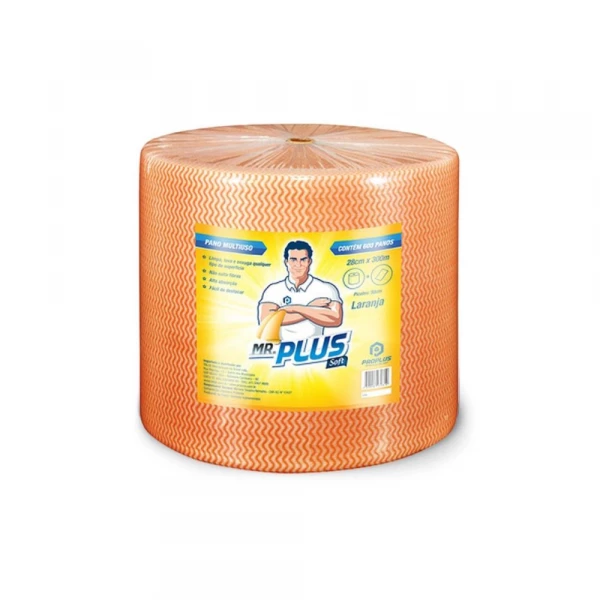 Pano multiuso Mr Plus 28cmX240m Com 600 Unidades Laranja Talge
