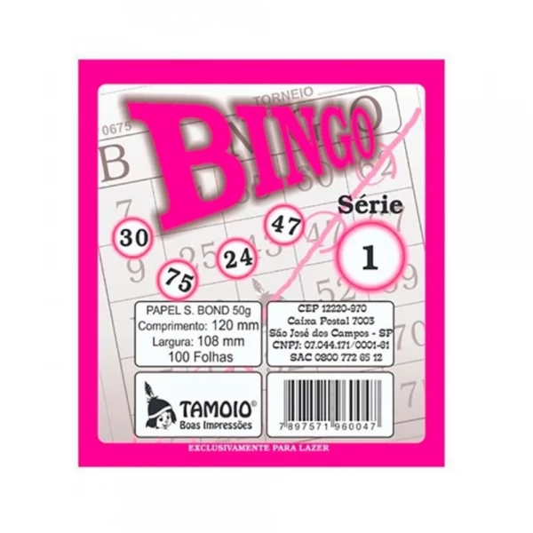 Bingo Rosa Bloco Com 100 Folhas Tamoio