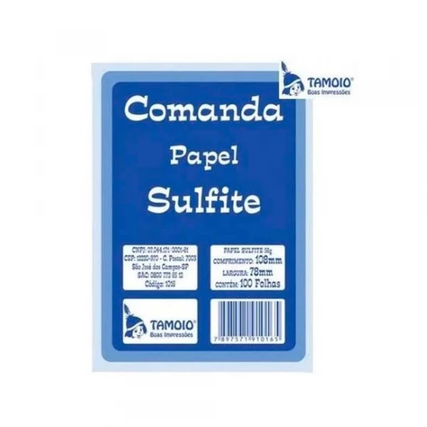 Comanda Em Papel Sulfite Com Canhoto 100 Folhas Tamoio