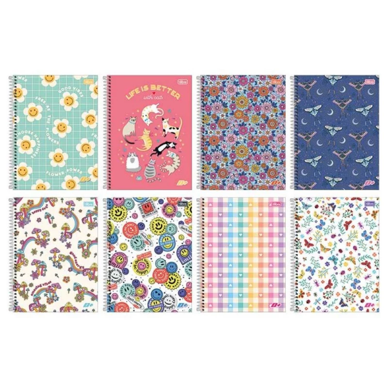 Caderno Espiral 20 Materias 400 Folhas D+ Feminino Tilibra