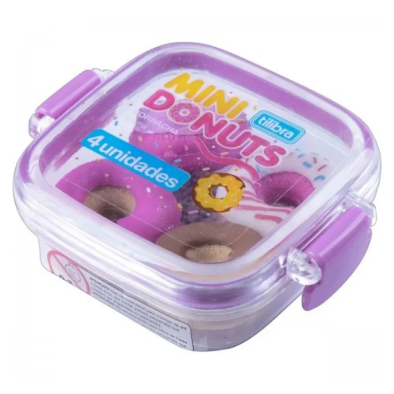 Borracha Mini Donuts Com 4 Unidades Tilibra