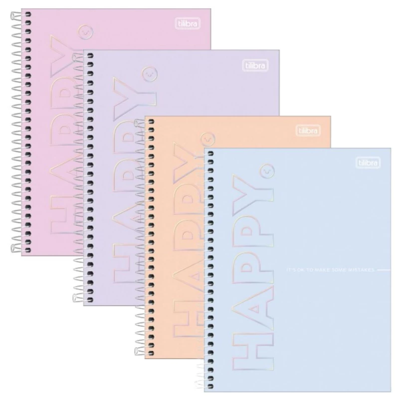 Caderno Espiral 80 Folhas 177x240mm Happy Tilibra