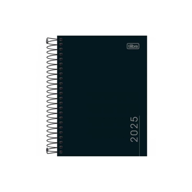 Agenda Espiral Pepper Preto 160 Folhas 117x164mm Tilibra
