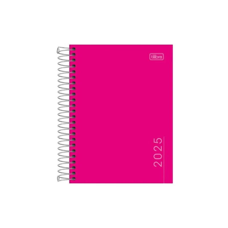 Agenda Espiral Pepper Rosa 160 Folhas 117x164mm Tilibra
