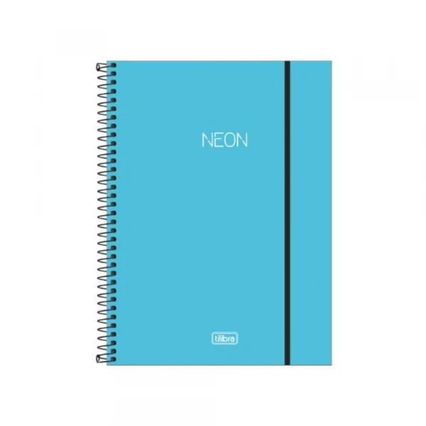 Caderno Universitario Neon Azul 80 Folhas Tilibra