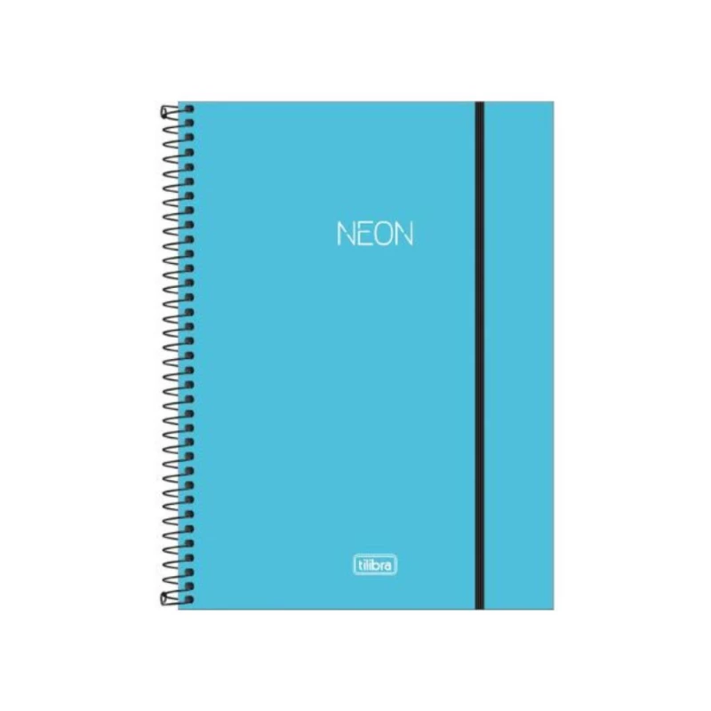 Caderno Universitario Neon Azul 80 Folhas Tilibra