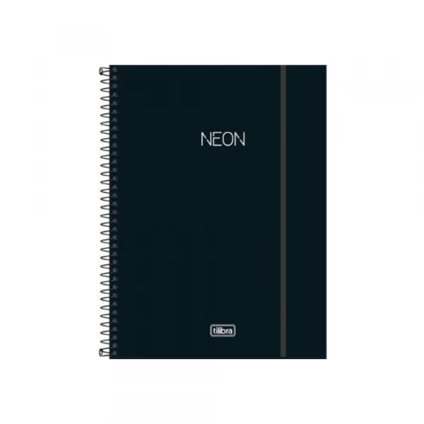 Caderno Universitario Neon Preto 80 Folhas Tilibra