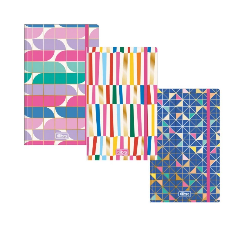 Caderno Sem Pauta Costurado Capa Dura Fitto G Trend 2 90 gramas 80 Folhas Tilibra