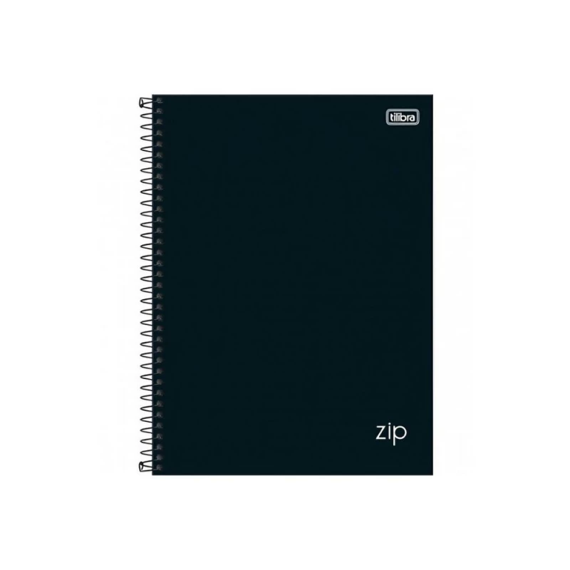 Caderno Universitario Zip Preto 80 Folhas Tilibra