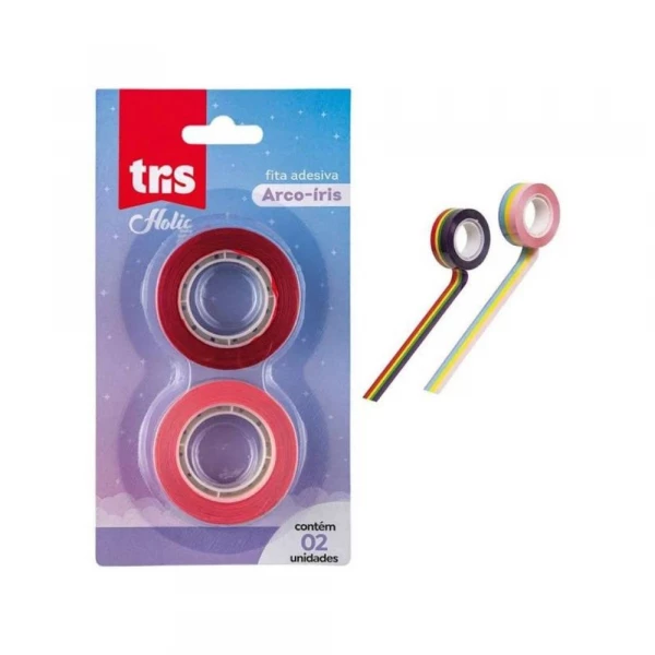 Fita Adesiva Arco-Iris Com 2 Unidades Tris