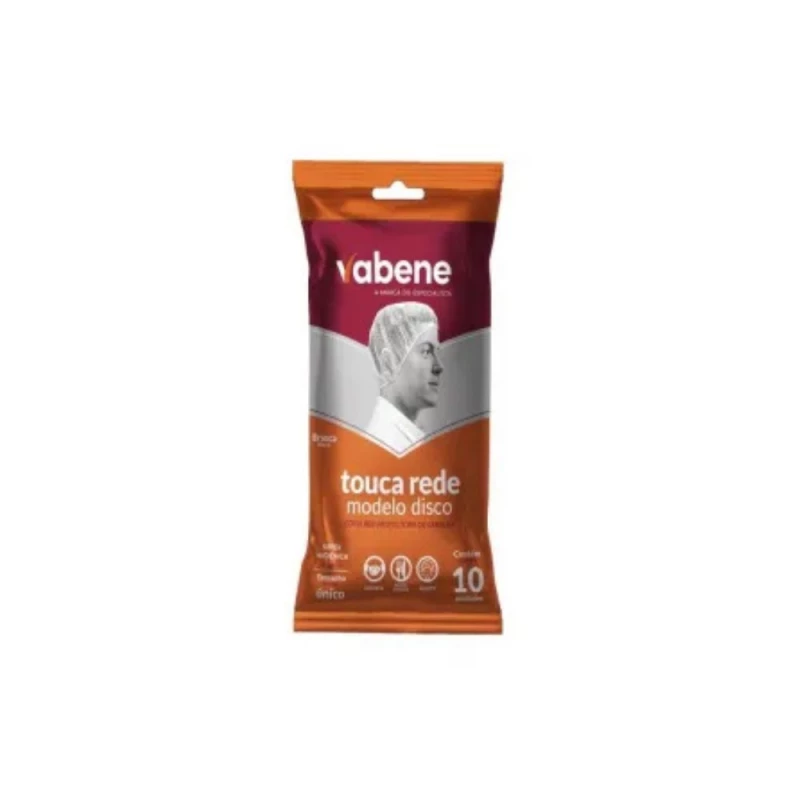 Touca Rede Nylon Branca 10 Unidades Vabene