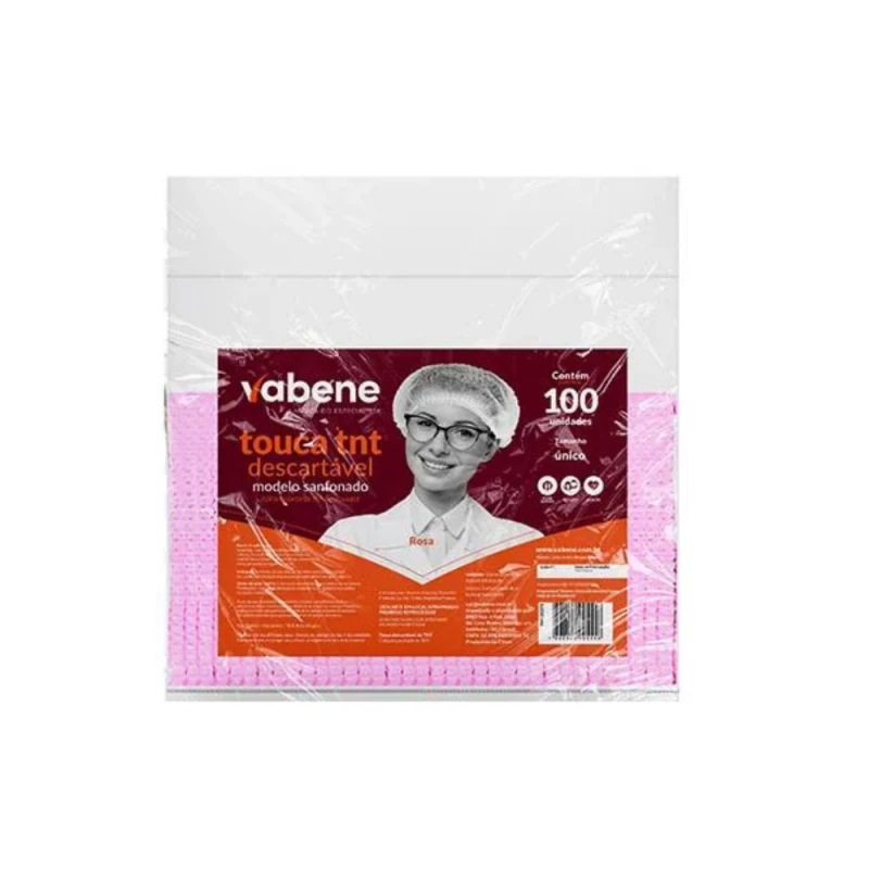 Touca Tnt Sanfonada Rosa 100 Unidades Vabene